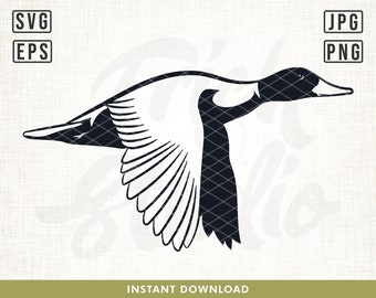 Pato Voador Svg, Pato Mallard svg, Caça ao Pato Svg, Clipart de Pato, Arquivos de Corte de Pato, Arquivos de Pato para Cricut, Png Svg Jpg Eps