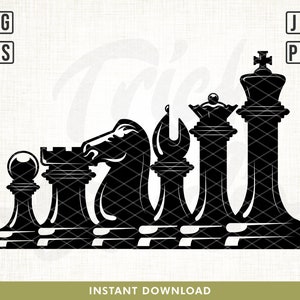 Chess Pieces Svg Chess svg, Chess Game svg, Chess Clipart, Board game svg, Chessboard svg, Chess design, Chess Pieces svg, Chess club svg