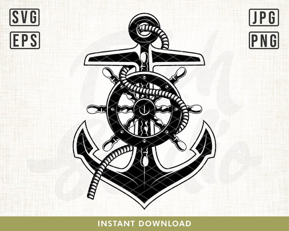 Anchor Svg, Rope Anchor Svg, Ship Wheel Svg, Nautical Svg, Boat