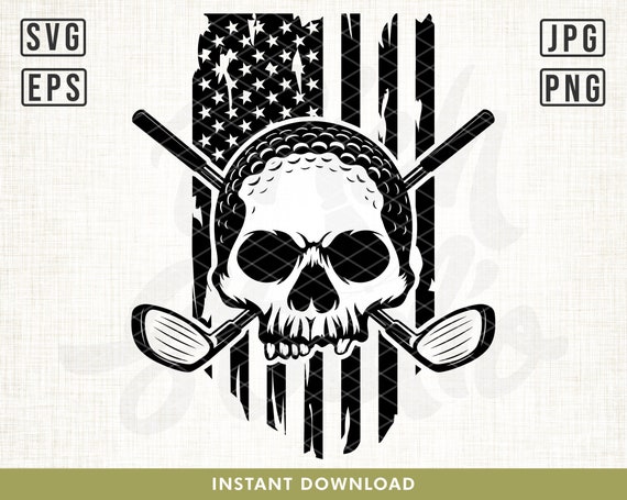 US Golf Skull Svg Golf Logo Svg Skull Svg USA Golf Svg Usa - Etsy