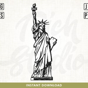 Arquivo SVG da Estátua da Liberdade, clipart da cidade de Nova York, Estátua da Liberdade, Lady Liberty PNG, Arquivo de corte da estátua para silhueta Cricut, arquivos para impressão