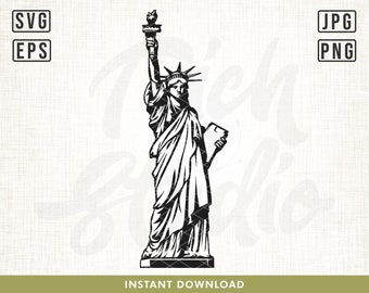 Statue of Liberty SVG file, New York City Clipart, Liberty Statue, Lady Liberty PNG, Statue Cut File for Cricut Silhouette, Printable files