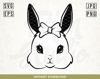 Cute Bunny svg file, Easter Bunny svg, Cute rabbit svg, Easter svg, Bunny Face svg, Rabbit cut file, Happy easter svg, spring svg, png, svg