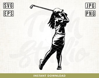 Female Golfer svg, Golf Svg, Golfing Svg, Golf Player Svg, Golf Clubs Svg, Golf Ball Svg, Lady Golfer, Golf Game, Golf Shirt svg, Women svg