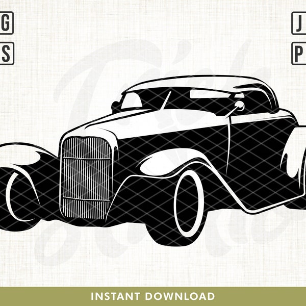 Hot Rod SVG file, Vintage Car SVG, Classic Car svg, Retro Car svg, Hot Rod Cut files, Hot Rod shirt, Classic Car Vector, cut file for Cricut