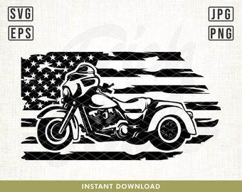 US Trike Motorcycle Svg, Trike Bike Clipart, Trike Motor Svg, motorfiets Svg, Trike Motorcycle png, motor Svg, Trike motorshirt