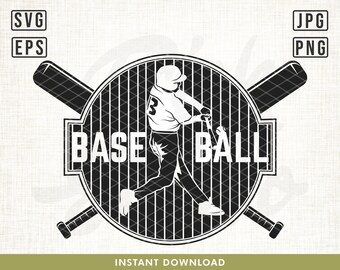 Baseball Svg, Baseball Clipart, Baseball Files for Cricut, Baseball Club svg, Baseball Player svg, Baseball Team svg, Silhouette, Eps, png
