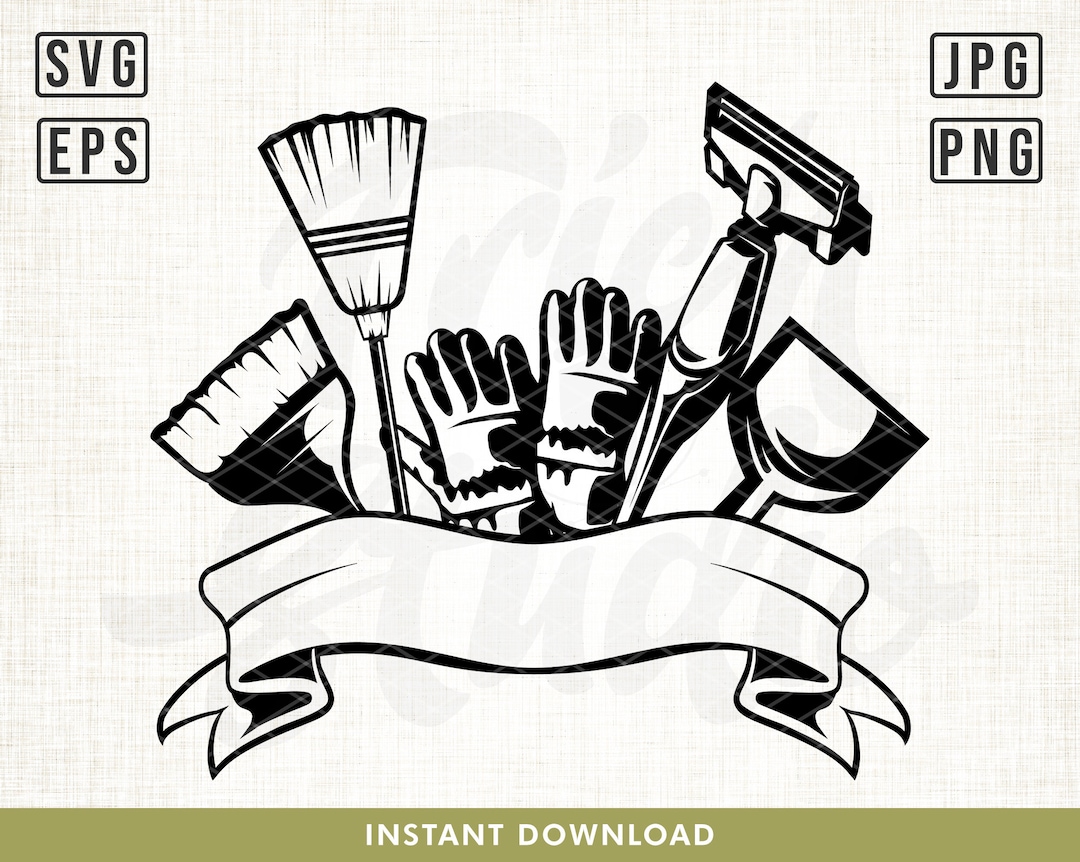 Cleaning Tools Svg, House Cleaning Svg, Cleaning Service Svg, Cleaning