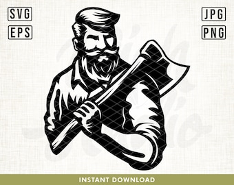 Lumberjack Svg File, Lumberjack design svg, Lumberjack Clipart, Lumberjack Mustache svg, Axe men Svg, Lumberjack Shirt, Woodworks svg, png