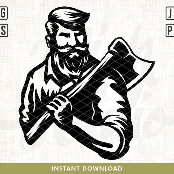 Lumberjack Svg File, Lumberjack design svg, Lumberjack Clipart, Lumberjack Mustache svg, Axe men Svg, Lumberjack Shirt, Woodworks svg, png