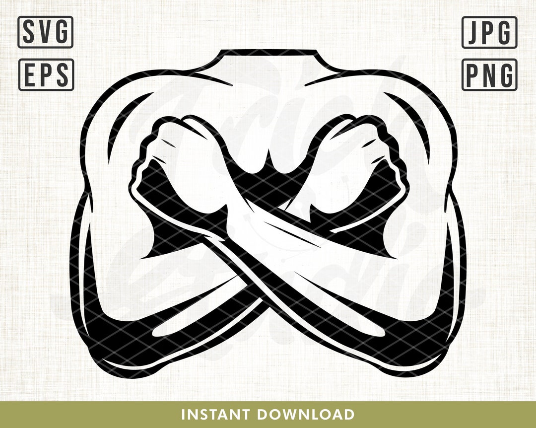 Cross Arms Svg, Arms Crossed Gesture Svg, X Salute Svg, Hand Gesture