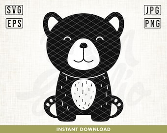Teddy Bear Svg Files, Baby bear svg, Cute Bear svg, bear svg, Cute animal svg, Baby animal svg, Teddybear svg. Bear clipart, Cute animal svg