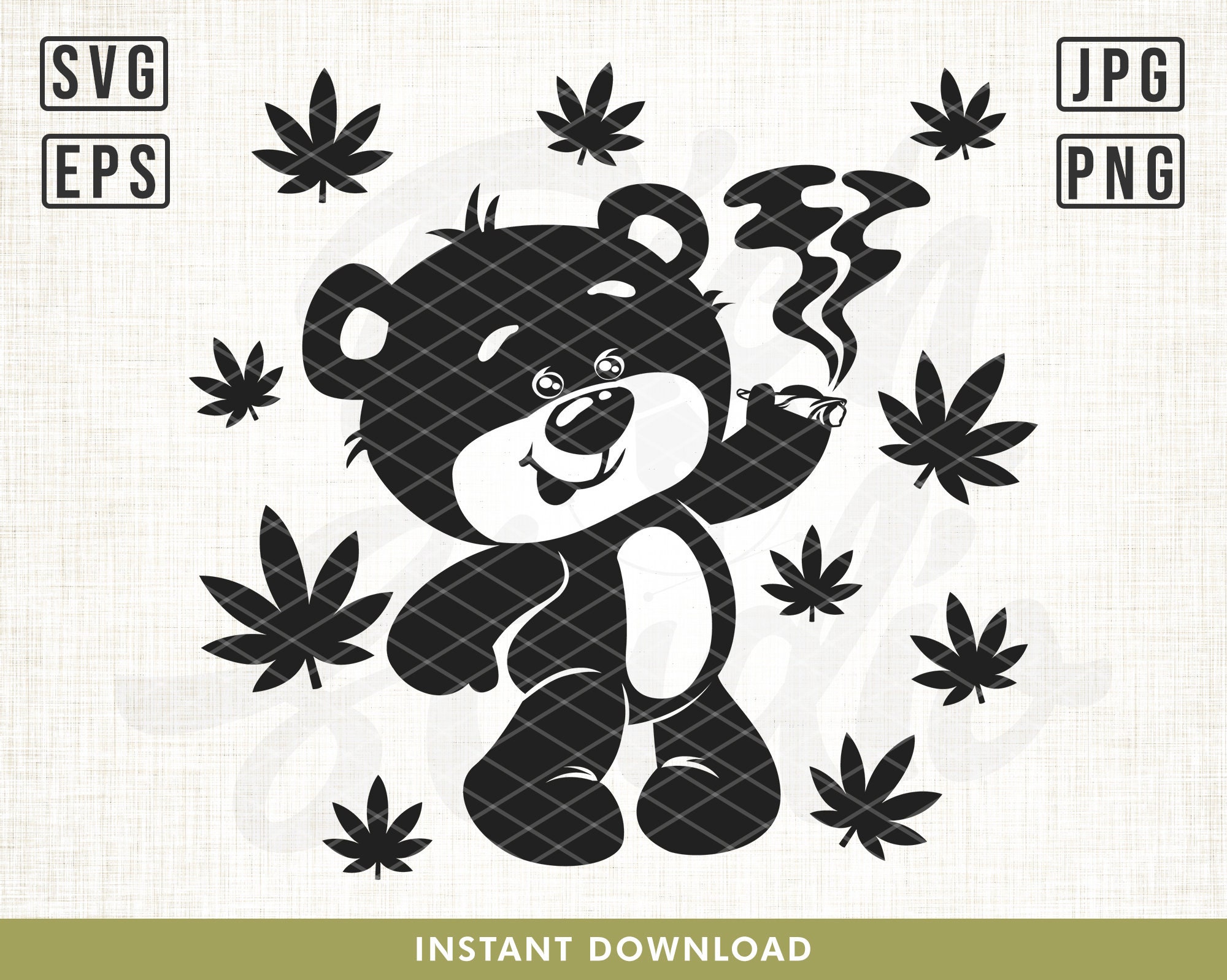 Smoking Teddy Svg, Cannabis Bear Svg, Cannabis Svg, Stoned bear svg