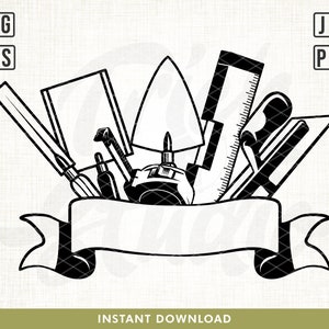 Mason Tools Svg, Mason Svg, Carpenter Svg, Construction Shirt Svg, Mason Dad Svg, Construction Svg, Workers svg, Mason Monogram svg, png