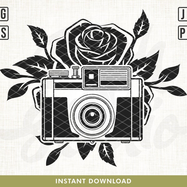 Floral Camera svg, Camera svg, photographer svg, photography svg, Vintage Camera svg, retro camera svg, Vintage cam svg, Old Camera svg, png