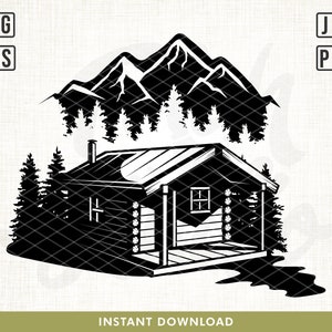 Cabin svg, Log Cabin Svg, Camping Lodge svg, Outdoor svg, Mountain svg, Nature Scene svg, Forest svg, Adventure svg, Winter Scene svg, Woods