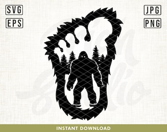 Bigfoot Svg File, Big Foot svg, Sasquatch svg, Wild Monster Svg, Big Foot cut file, Forest svg, Yeti svg, Cut Files for Cricut, clipart, svg