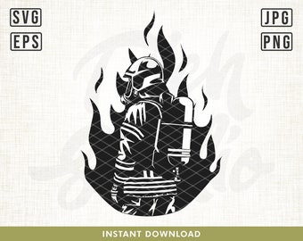 Firefighter Svg File, Firefighter Clipart, Fireman Svg, First Responder svg, Firefighter Png, Fireman Clipart, Fire dept svg, Cutting Files