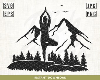 Yoga Svg, Namaste SVG, Meditation svg, Women Empowerment SVG, Girl Power svg, Outdoor Yoga svg, Yoga Pose svg, Yoga shirt design, Silhouette