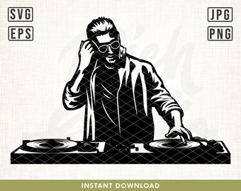 DJ Svg, Music Svg, Music beat svg, Turntable svg, Record Player svg, Album Vinyl, Club Sound svg, Party Music svg, Disco svg, DJ beat svg