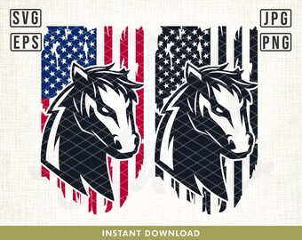 Amerikansk häst svg, maskothäst svg, häst svg, hästsportlag svg, lagtröja svg, hästvektor, djur svg, vektor, hästhuvud svg, clipart
