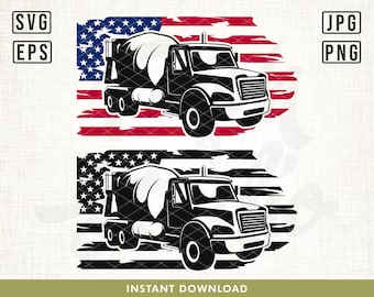 US Mixer Truck Svg File, Concrete Mixer truck Svg, Truck Driver svg, Mixer Truck Clipart, Cement Mixer Truck svg, Construction Truck, Truck