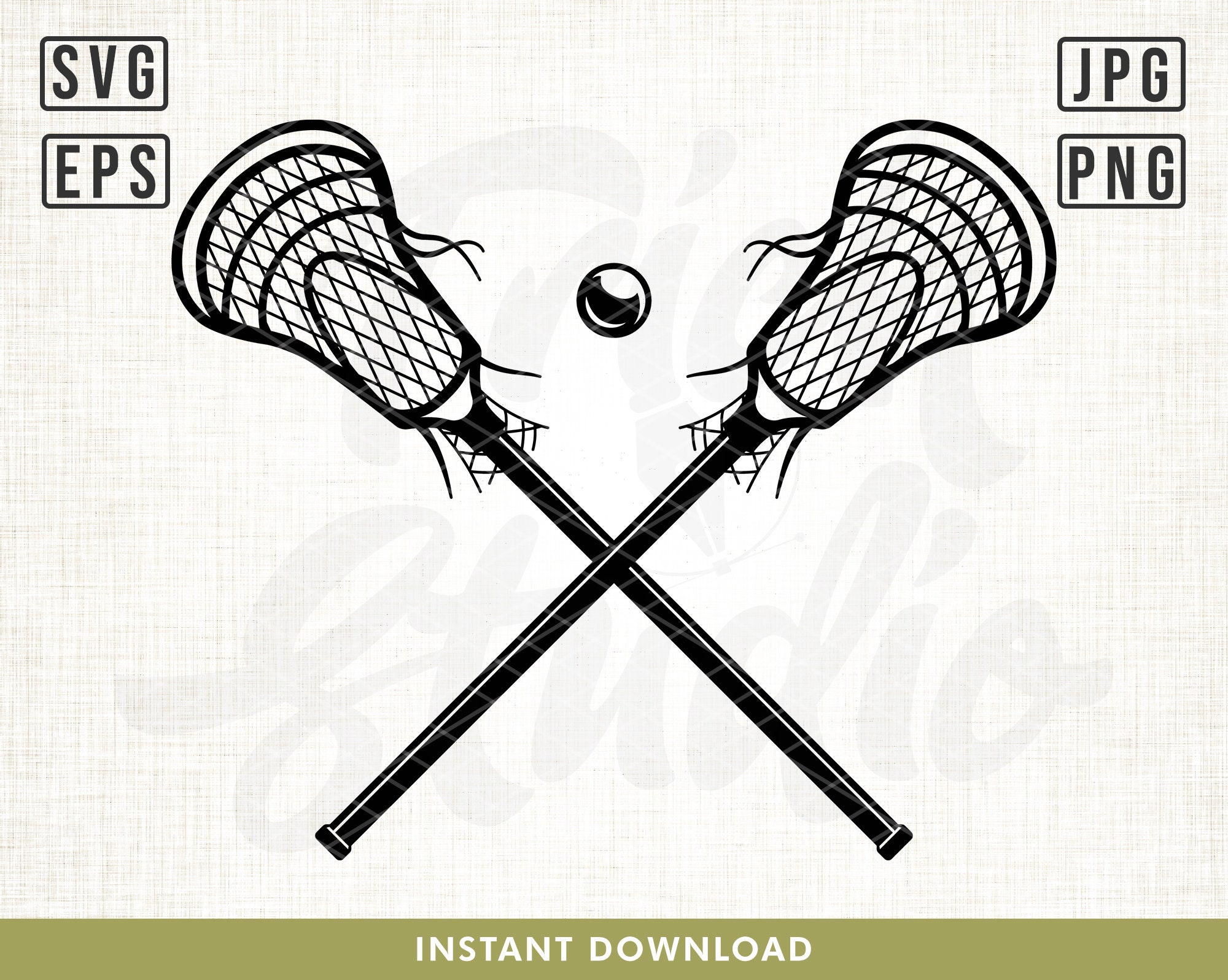 Lacrosse Sticks INSTANT DOWNLOAD 1 Vector .eps, Svg, Jpg & 1 .png