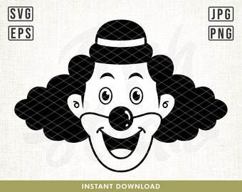 Zirkus svg, glücklicher Clown, Geburtstags Clown svg, Geburtstagsparty, lustiger Clown svg, Party Clown svg, Clown Gesicht, cut Files, png