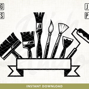 Paint Brush svg, Painting Tools Svg, Painter Tools Svg, Paint Tools svg, Oil Paint svg, Painting Shop svg, Gear svg, Tools svg, Artist svg