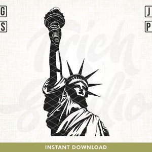 Arquivo SVG da Estátua da Liberdade, clipart da cidade de Nova York, Estátua da Liberdade, Lady Liberty PNG, Arquivo de corte da estátua para silhueta Cricut, arquivos para impressão