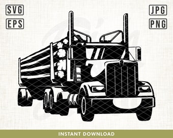 Logging truck Svg, Logging truck Clipart, Truck Svg, Logging truck Shirt, Truck Driver svg, Truck Clipart, Logging Truck Png, Cut file, png