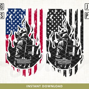 US Firefighter Svg File, Firefighter Clipart, Fireman Svg, First Responder svg, Firefighter Png, Fireman Clipart, US flag svg, Cutting Files