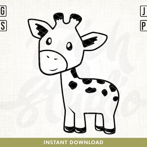 Giraffe Svg, Baby Giraffe Svg, Cute Giraffe Svg, Giraffe Clipart, Zoo svg, Baby animal svg, Kids shirt design svg, Cute animal shirt svg
