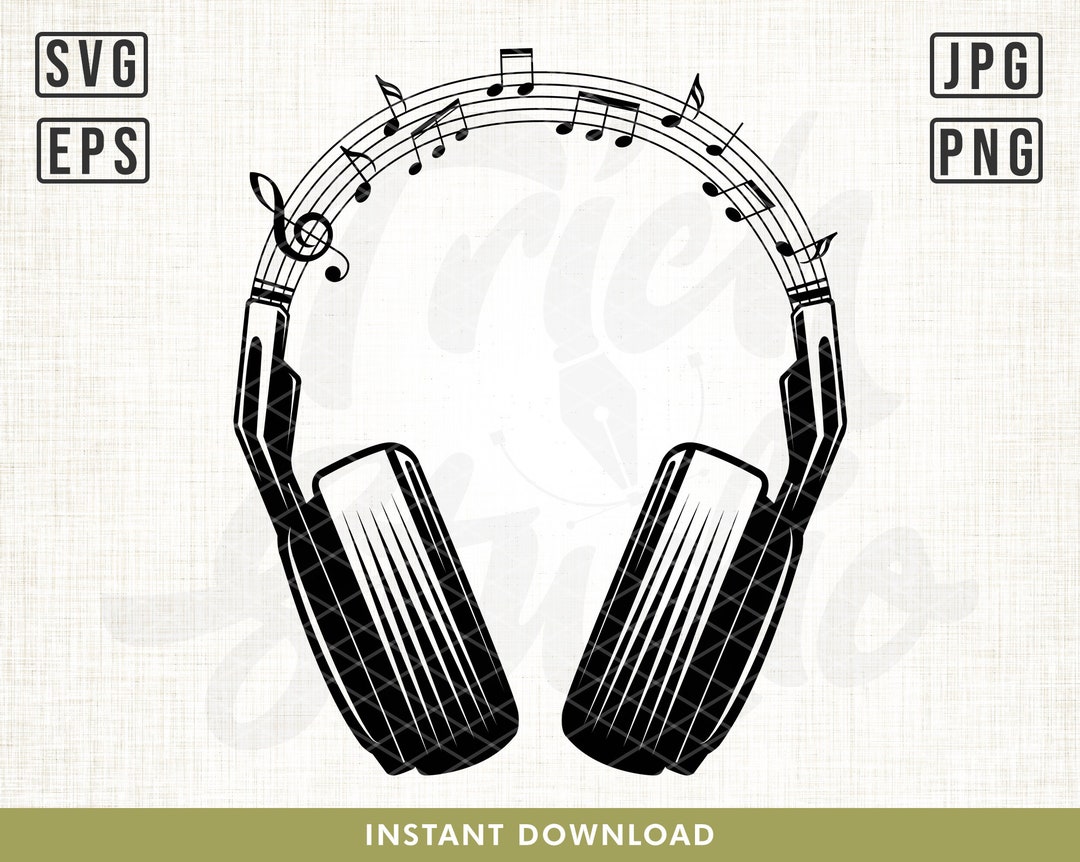 Headphones Svg Files, Music Svg, Music Headphones Svg, Music Beat Svg