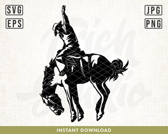 Rodeo Svg File, Cowboy Svg, Western Cowboy Riding Horse svg, Rodeo Cowboy Svg, Horse Svg, Rodeo Shirt, Cowboy design, Cowboy hat svg, png