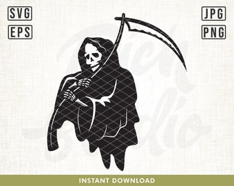 Grim reaper svg, Grim reaper skull skeleton svg, Bone reaper svg, skull reaper svg, skull svg, death svg, Halloween svg, Grim reaper design