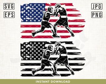 US Boxing Fight Svg File, Boxing Clipart, American Boxer Svg, Sport Fighting Fighter Svg, Svg Files for Cricut and Silhouette, Boxer dad