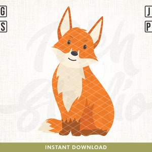 Fox svg, Cute Fox svg, Fox cut file, Toddler design, Forest svg, Woodland Animal svg, Fox clipart, Cute design, Silhouette Cricut Printable