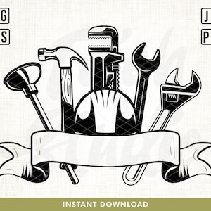 Outils plombier svg, svg outils de plomberie, outils svg, svg réparateur, Svg papa plombier, clipart plombier, clés Svg, Svg homme à tout faire, boîte à outils svg
