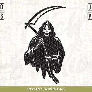 Grim reaper svg, Grim reaper skull skeleton svg, Bone reaper svg, skull reaper svg, skull svg, death svg, Halloween svg, Grim reaper design