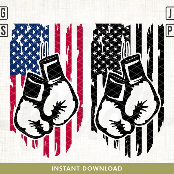 US Boxing Gloves Svg File, Boxing Gloves Clipart, American Boxer Svg, Sport Fighting Fighter Svg, Svg Files for Cricut and Silhouette, Png