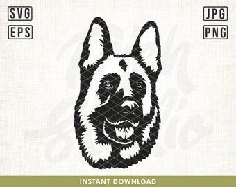 German Shepherd SVG, Peeking dog svg, Dog svg, Cute dog face svg, Pet svg, peeking animal svg, Cricut, Cut files, Svg, png, printable