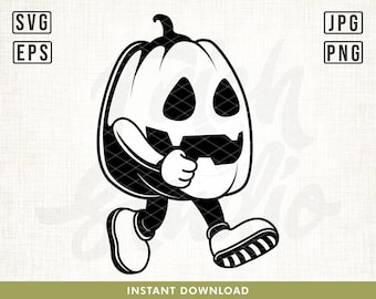Walking Pumpkin Svg, Pumpkin Svg File, Pumpkin Face Svg, Halloween