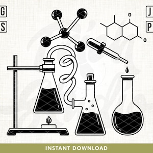 Chemistry Svg File, Chemistry Teacher Svg, Science Svg, Science Teacher Svg, Flask Svg, Test Tube Svg, Beaker Svg, Chemistry Tools Svg, png