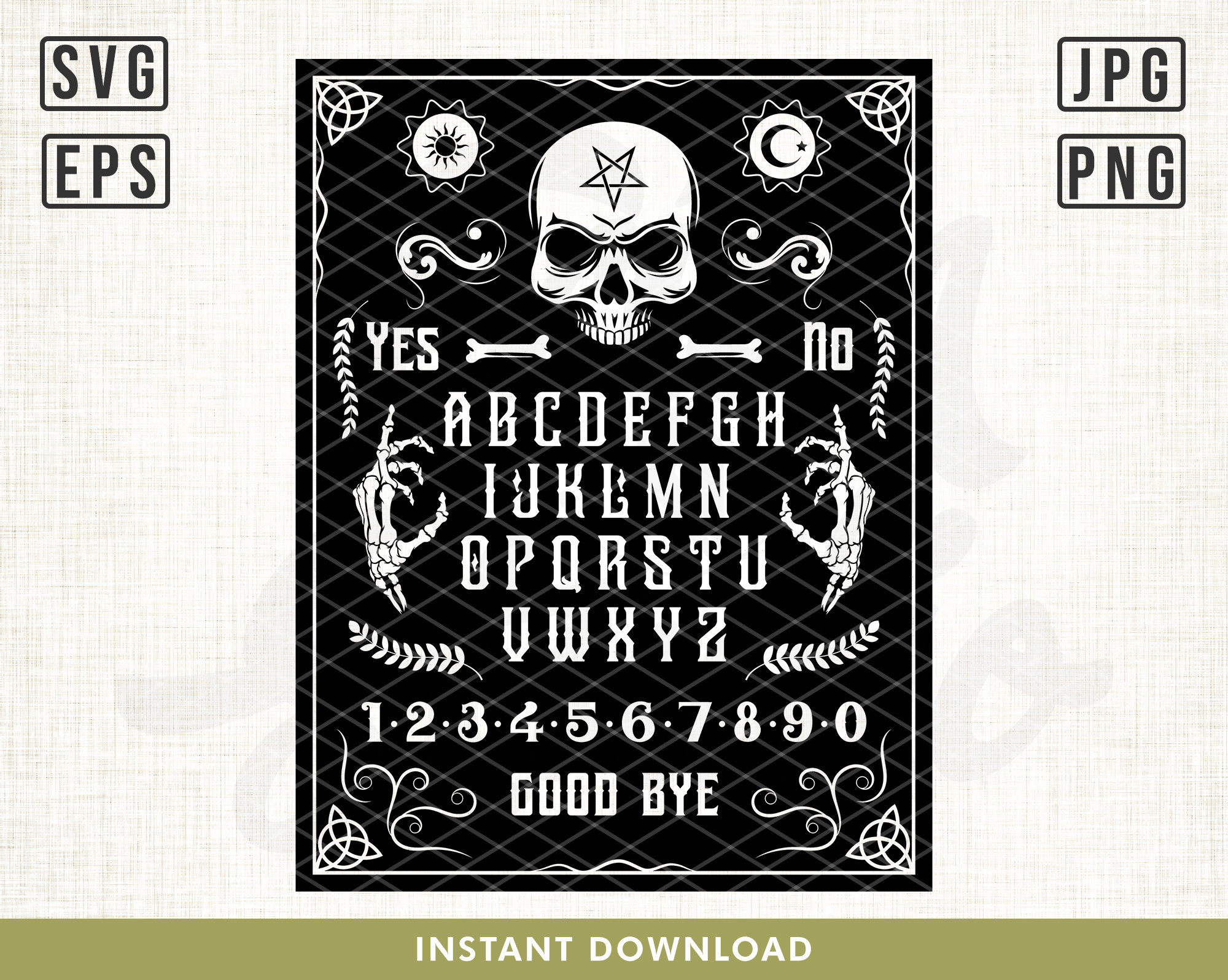Ouija Board Svg, Ouija Board Game Svg, Ouija Clipart, Halloween Game