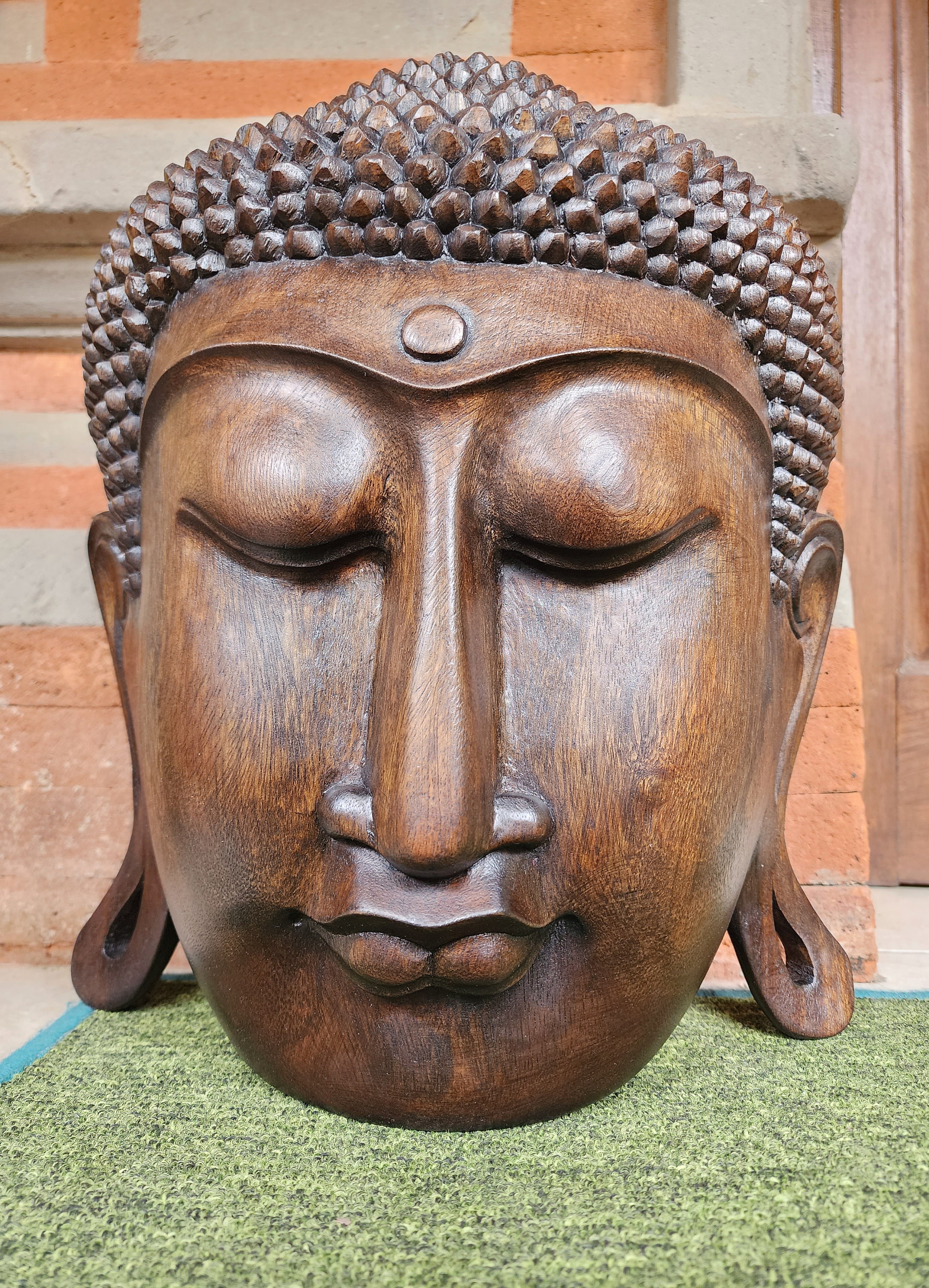 ⭐️大型⭐️木製 仏頭 壁掛け 約1m⭐️バリ風 エスニック インテリア⭐️ブッダマスク ⭐️大型⭐️木製 仏頭 壁掛け 約1m⭐️バリ風 エスニック インテリア