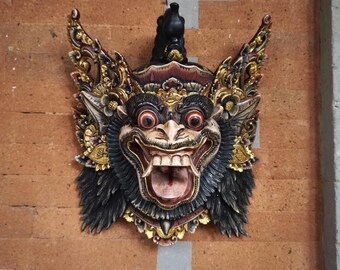 34cm Lord Monkey Hanuman Mask Art, Lord Hanuman, Lord Monkey, Wooden Mask, Balinese Mythology, Wooden Balinese Mask, Wall Decor, home decor