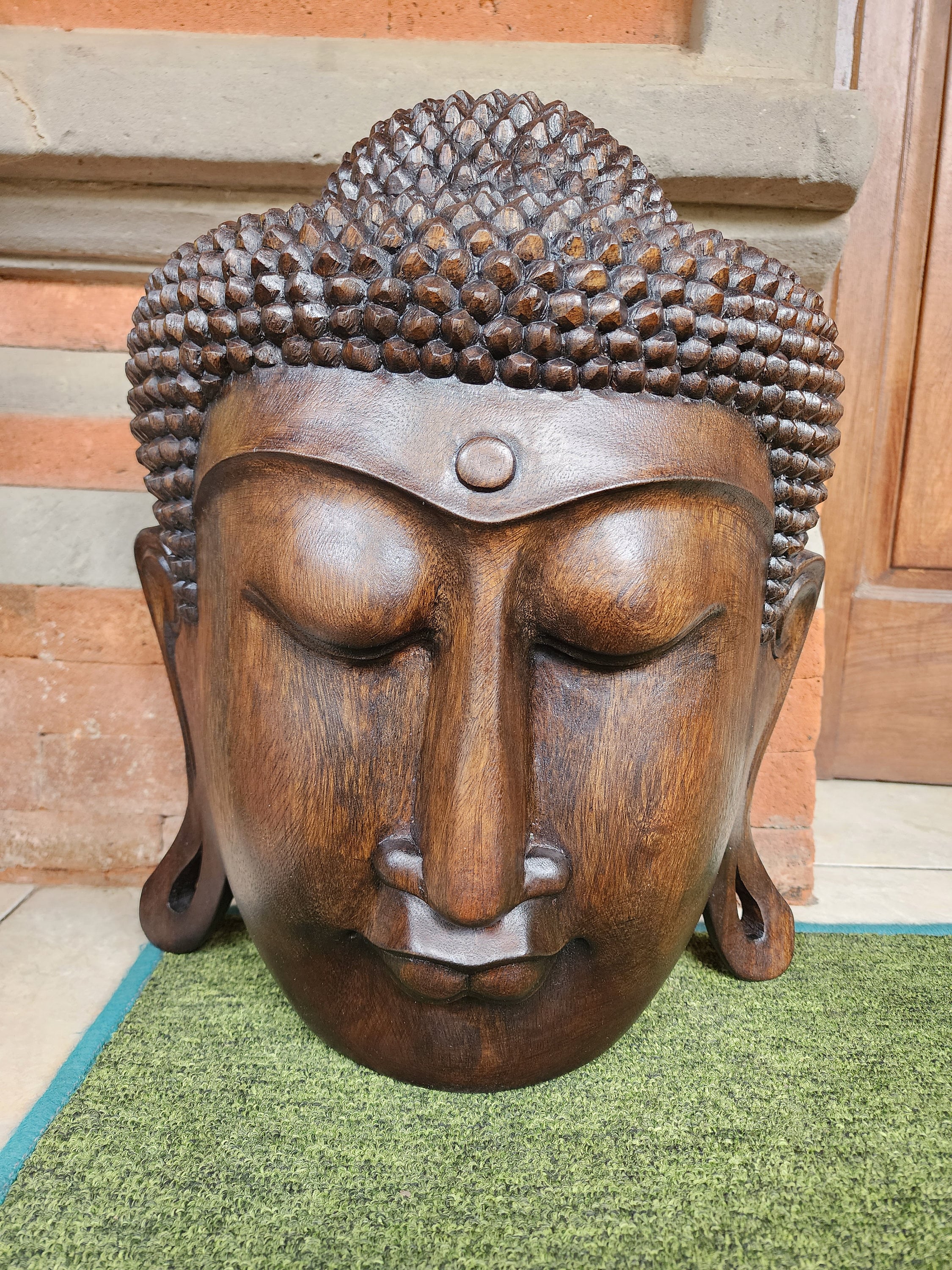 ⭐️大型⭐️木製 仏頭 壁掛け 約1m⭐️バリ風 エスニック インテリア⭐️ブッダマスク ⭐️大型⭐️木製 仏頭 壁掛け 約1m⭐️バリ風 エスニック インテリア