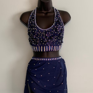 Large Adult Navy blue lyrical/contemporary two piece costume