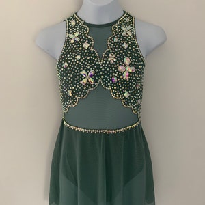 Kleines grünes lyrisches/Ballett/zeitgenössisches Tanzkleid versandfertig